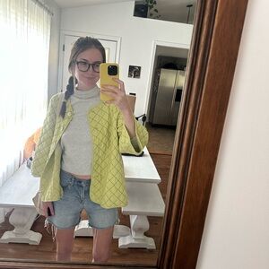 NWOT Cut-loose Lime Quilted Button Front Jacket